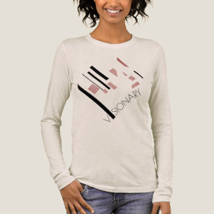 Camiseta Triblenda Diseño diagonal geométrico rosado "visionario"