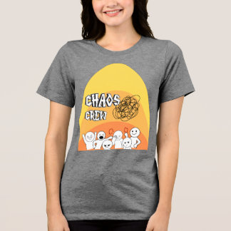 Camiseta Triblenda Diseño Divertido, Caos Tripulación de Diseño Diver