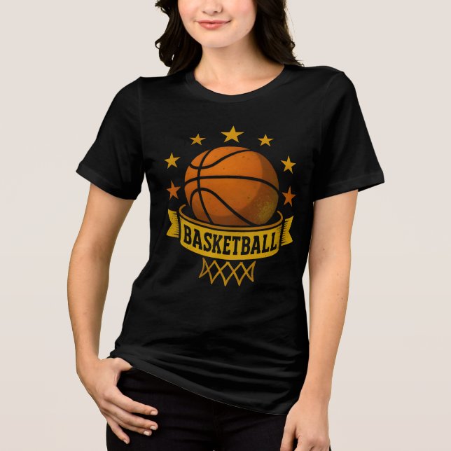 Camiseta Triblenda diseño divertido de baloncesto para los amantes (Anverso)
