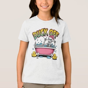 Camiseta Triblenda Diseño Divertido de Esqueleto: Duck Off - 61161