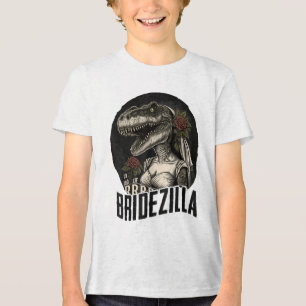 Camiseta Triblenda Diseño divertido de novias T-rex, Bridezilla _1