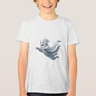 Camiseta Triblenda Diseño espeluznante adorable de fantasma volador d