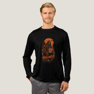 Camiseta Triblenda Diseño espeluznante gótico de calabaza de la Muert