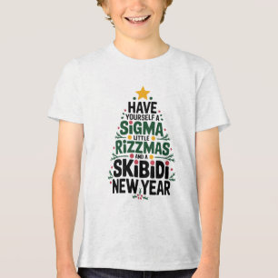 Camiseta Triblenda "Diseño festivo de árboles Sigma Rizzmas"