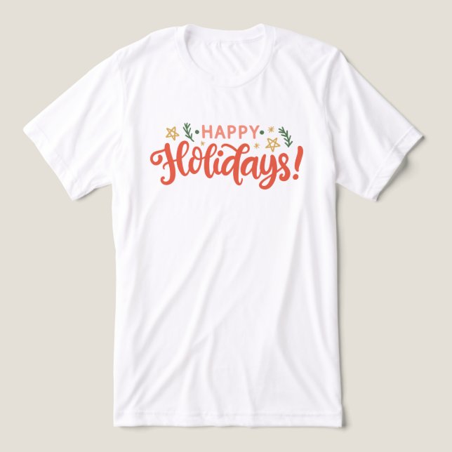 Camiseta Triblenda Diseño festivo feliz de vacaciones (Diseño delantero )