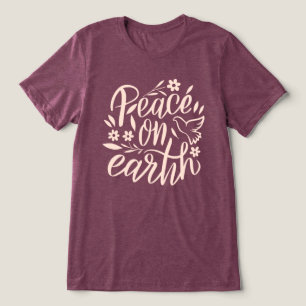 Camiseta Triblenda Diseño floral de la paz en la Tierra