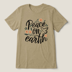Camiseta Triblenda Diseño floral de la paz en la Tierra