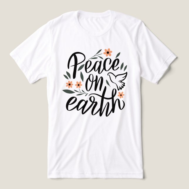 Camiseta Triblenda Diseño floral de la paz en la Tierra (Diseño delantero )