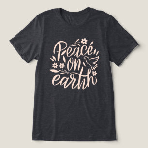 Camiseta Triblenda Diseño floral de la paz en la Tierra