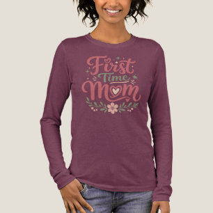 Camiseta Triblenda Diseño Floral de Madre por Primera Vez Lindo
