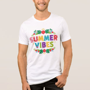 Camiseta Triblenda Diseño floral de vibraciones de verano-54504