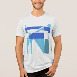 Camiseta Triblenda Diseño Geométrico MCM Verde azulado de Light & Roy