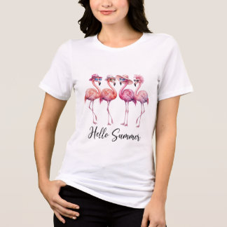 Camiseta Triblenda Diseño gráfico de vibraciones de playa de flamenco