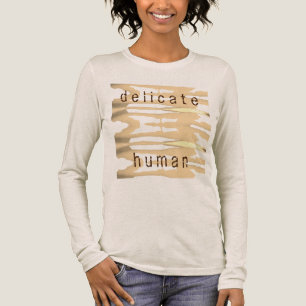 Camiseta Triblenda Diseño "humano delgado" Tan Brown amarillo pálido