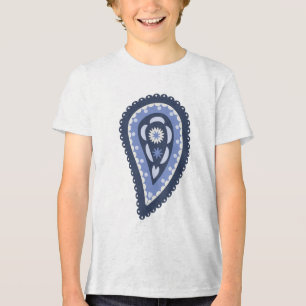 Camiseta Triblenda Diseño Intrincado de Estampado de Paisley Floral A