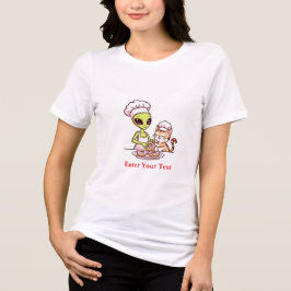 Camiseta Triblenda Diseño Kawaii de Gato Chef Alien Donut