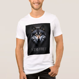 Camiseta Triblenda Diseño Lone Wolf - Manténgase libre la camiseta Tr