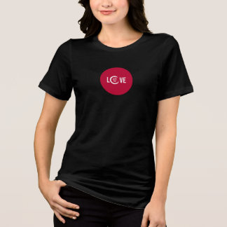 CAMISETA TRIBLENDA DISEÑO MINIMALISTA SOL ROJO JAPONÉS AMOR 愛