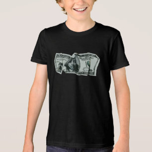 Camiseta Triblenda Diseño moderno de billete de $100 arrugado