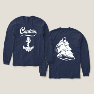 Camiseta Triblenda Diseño Náutico Ancla Barco de Vela Capitán