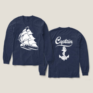 Camiseta Triblenda Diseño Náutico Ancla Barco de Vela Capitán