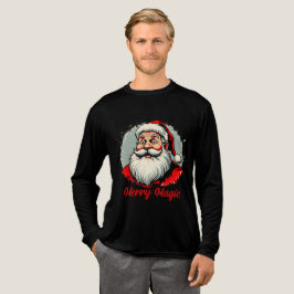 Camiseta Triblenda Diseño Navideño de Santa Magia Alegre