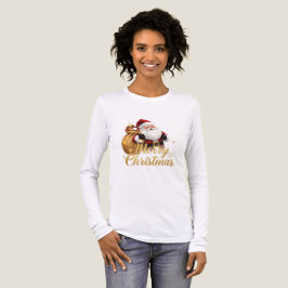 Camiseta Triblenda Diseño Navideño Dorado Festivo