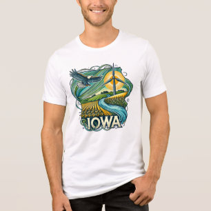 Camiseta Triblenda Diseño paisajístico panorámico Iowa