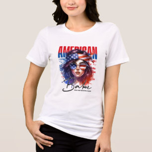 Camiseta Triblenda Diseño Patriota de Chica Americana