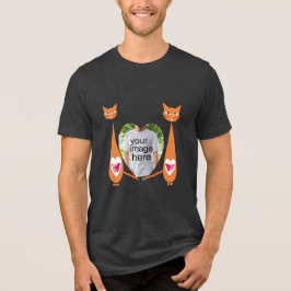 Camiseta Triblenda Diseño personalizado editable Cat Love Heart