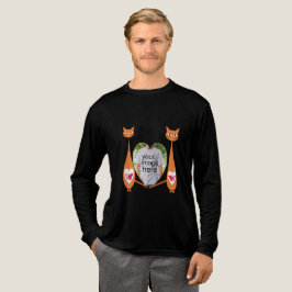 Camiseta Triblenda Diseño personalizado editable Cat Love Heart