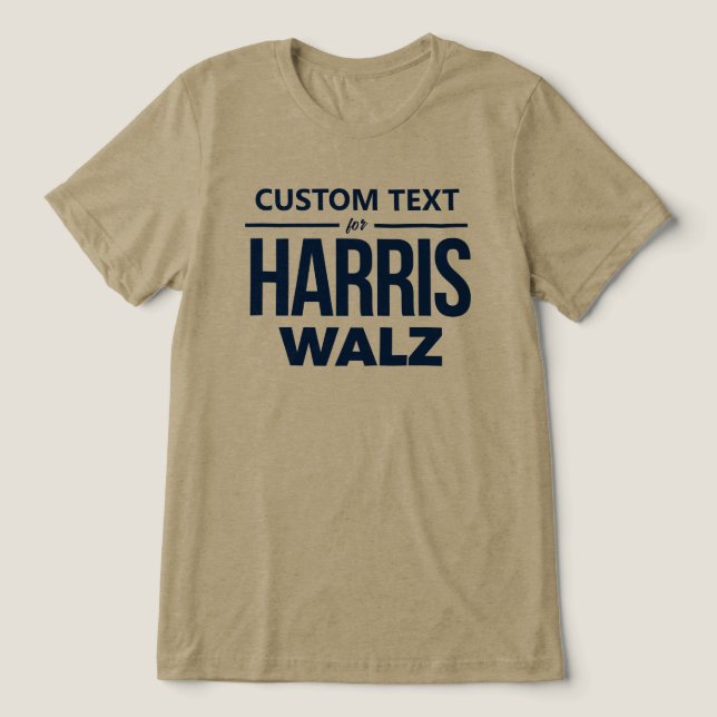 Camiseta Triblenda Diseño personalizado para Harris Walz (Diseño delantero )