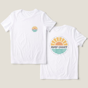 Camiseta Triblenda Diseño Retro Costa de Surf Atardecer Vintage