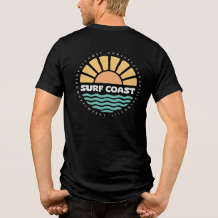 Camiseta Triblenda Diseño Retro Costa de Surf Atardecer Vintage