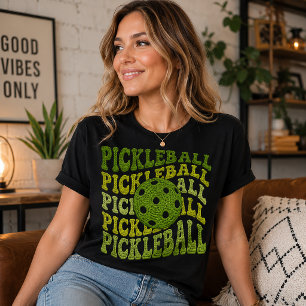 Camiseta Triblenda Diseño Retro de Pickleball con Hilo Falso