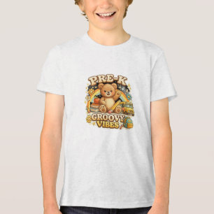 Camiseta Triblenda Diseño Retro Vibraciones Divertidas Pre-K
