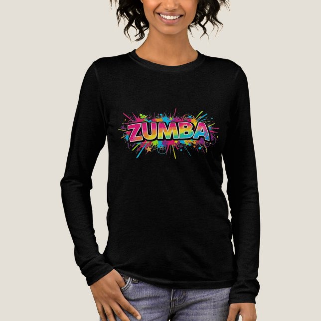 Camiseta Triblenda Diseño superior de manga larga Zumba para mujeres (Anverso)