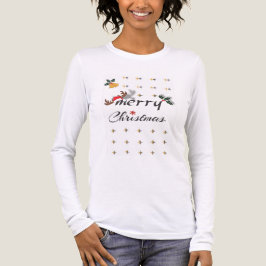 Camiseta Triblenda Diseño tipográfico de Feliz Navidad elegante