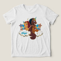 Diseño tripartito "Made of Magic" de Afro Unicorn