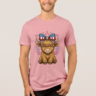 Camiseta Triblenda Diseño vectorial de lazo de vaca de Highland patri