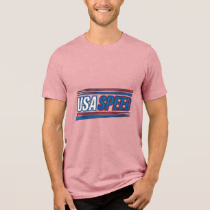 Camiseta Triblenda Diseño vectorial vintage patriótico de carreras de