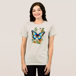 Camiseta Triblenda Diseños de moda de Butter Fly Art.All-T-Shirts