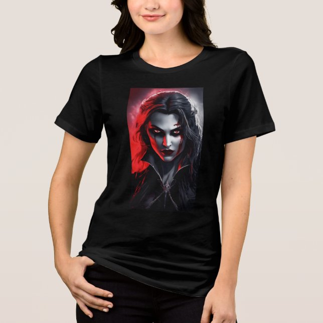 Camiseta Triblenda Disfraces de Halloween vampiro gótico de sangre su (Anverso)