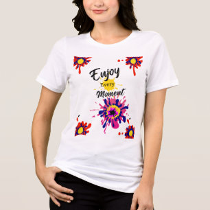 Camiseta Triblenda Disfruta Cada Momento Colorido Salpicadura de Pint
