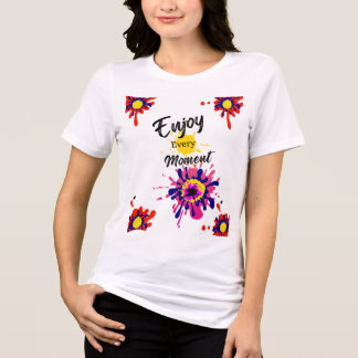 Camiseta Triblenda Disfruta Cada Momento Colorido Salpicadura de Pint