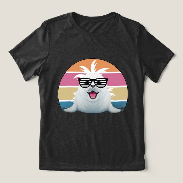 Camiseta Triblenda Diversión de gafas de sol de foca (Diseño delantero )