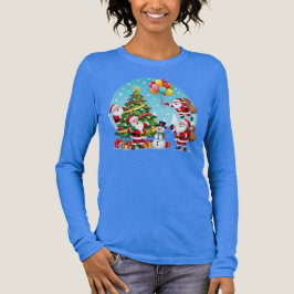 Camiseta Triblenda **“Diversión de Navidad con Multi-Santa – Transpar
