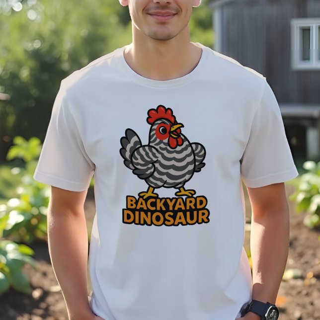 Camiseta Triblenda Diversión de pollo de Dinosaur en el patio trasero (Pet Barred Plymouth Rock Chicken Funny Backyard Dinosaur T-shirt, cute cartoon farm animal for Dad)