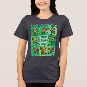 Camiseta Triblenda Diversión de San Patricio Adorable "Fiesta Leprech