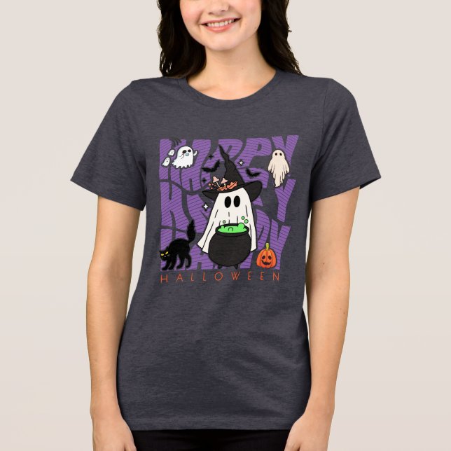Camiseta Triblenda Diversión de Taveo | Feliz Halloween Magic & Misch (Anverso)